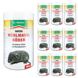 Wühlmausköder Ratzia: Effektiver Wühlmausköder auf Karottenbasis - Silberkraft