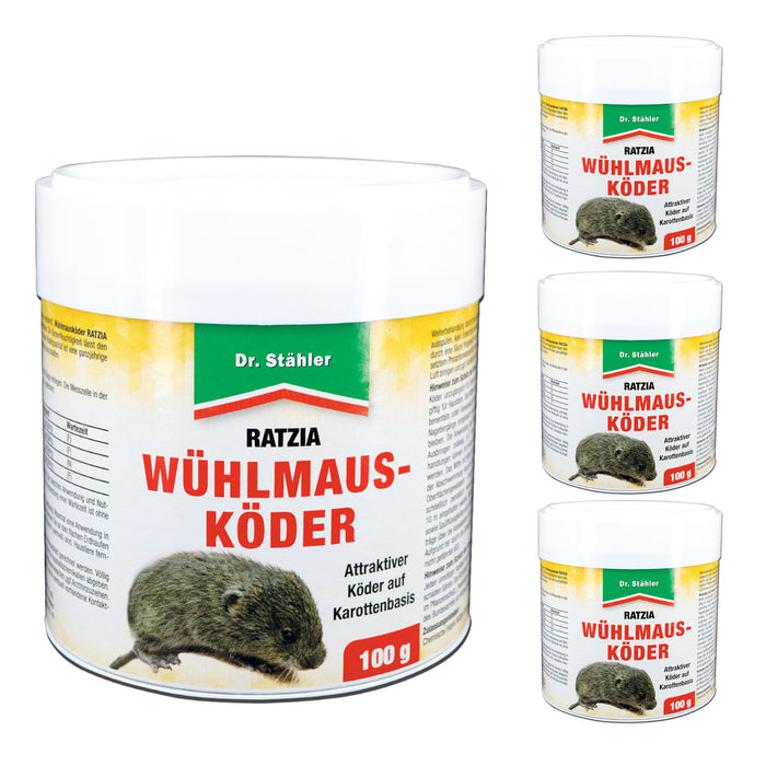 Wühlmausköder Ratzia: Effektiver Wühlmausköder auf Karottenbasis - Silberkraft