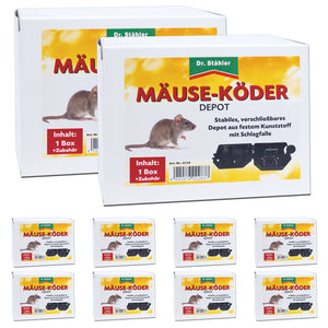 Mäuseköder-Depot mit Schlagfalle für Haus und Garten - Silberkraft