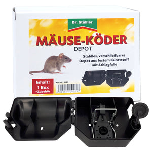 Mäuseköder-Depot mit Schlagfalle für Haus und Garten - Silberkraft