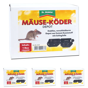 Mäuseköder-Depot mit Schlagfalle für Haus und Garten - Silberkraft