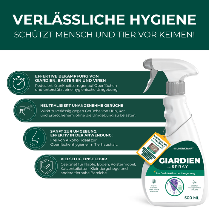 Spray anti-Giardia contre les bactéries, les virus et les champignons, y compris un eBook gratuit