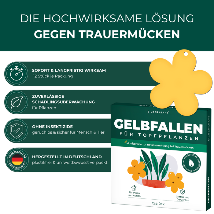 Piège jaune panneaux jaunes autocollants jaunes 12 pièces contre les mouches des fruits, les moucherons fongiques et bien plus encore.