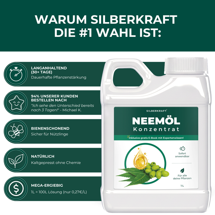 Huile de neem avec émulsifiant – Concentré d'huile de neem nourrissant pour vos plantes