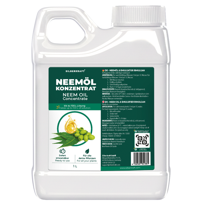 Huile de neem avec émulsifiant – Concentré d'huile de neem nourrissant pour vos plantes