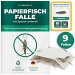 9x piège à poisson en papier Silberkraft avec attractif spécial intégré pour lutter contre les poissons en papier dans la maison