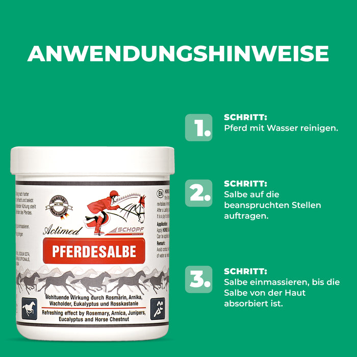 Pommade pour chevaux Actimed à l'arnica : soin rafraîchissant pour les muscles stressés du cheval