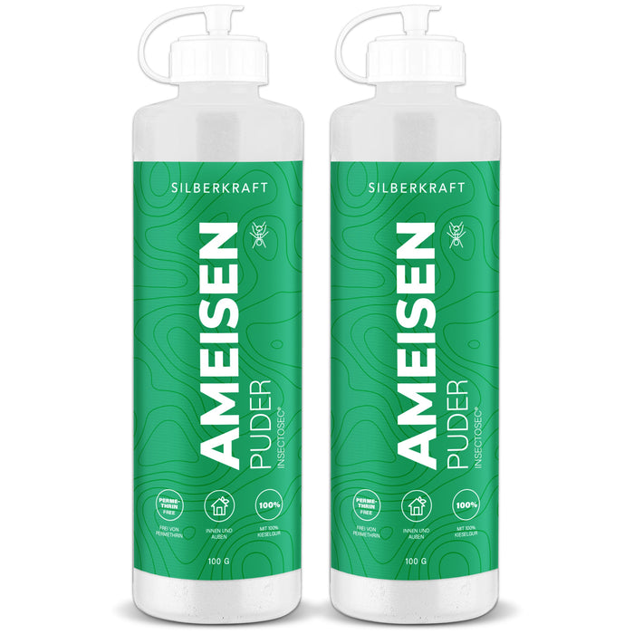 Poudre anti-fourmis – remède anti-fourmis pour l’intérieur et l’extérieur – 100 % terre de diatomées – alternative aux appâts et sprays anti-fourmis