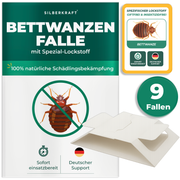 Silberkraft Bettwanzenfalle im 9er-Set – giftfreie Klebefallen mit integriertem Spezial-Lockstoff