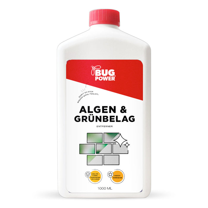 Dissolvant professionnel d'algues et de dépôts verts - concentré liquide pour le nettoyage des escaliers et carrelages en pierre - adapté à une large gamme de surfaces