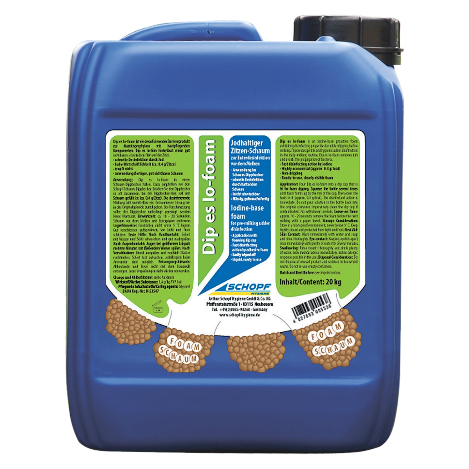 Dip Io-foam : Mousse contenant de l'iode pour un pré-nettoyage efficace du pis