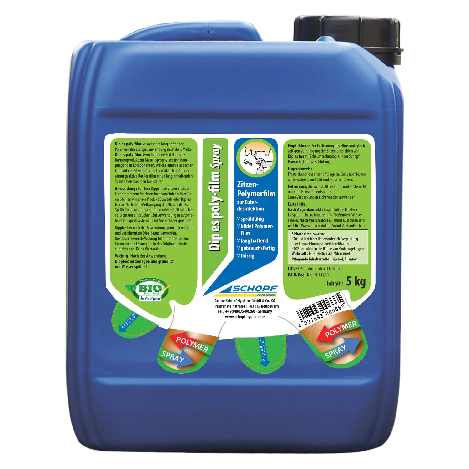 Dip it poly-film spray : Film polymère pulvérisable pour une désinfection efficace de la mamelle