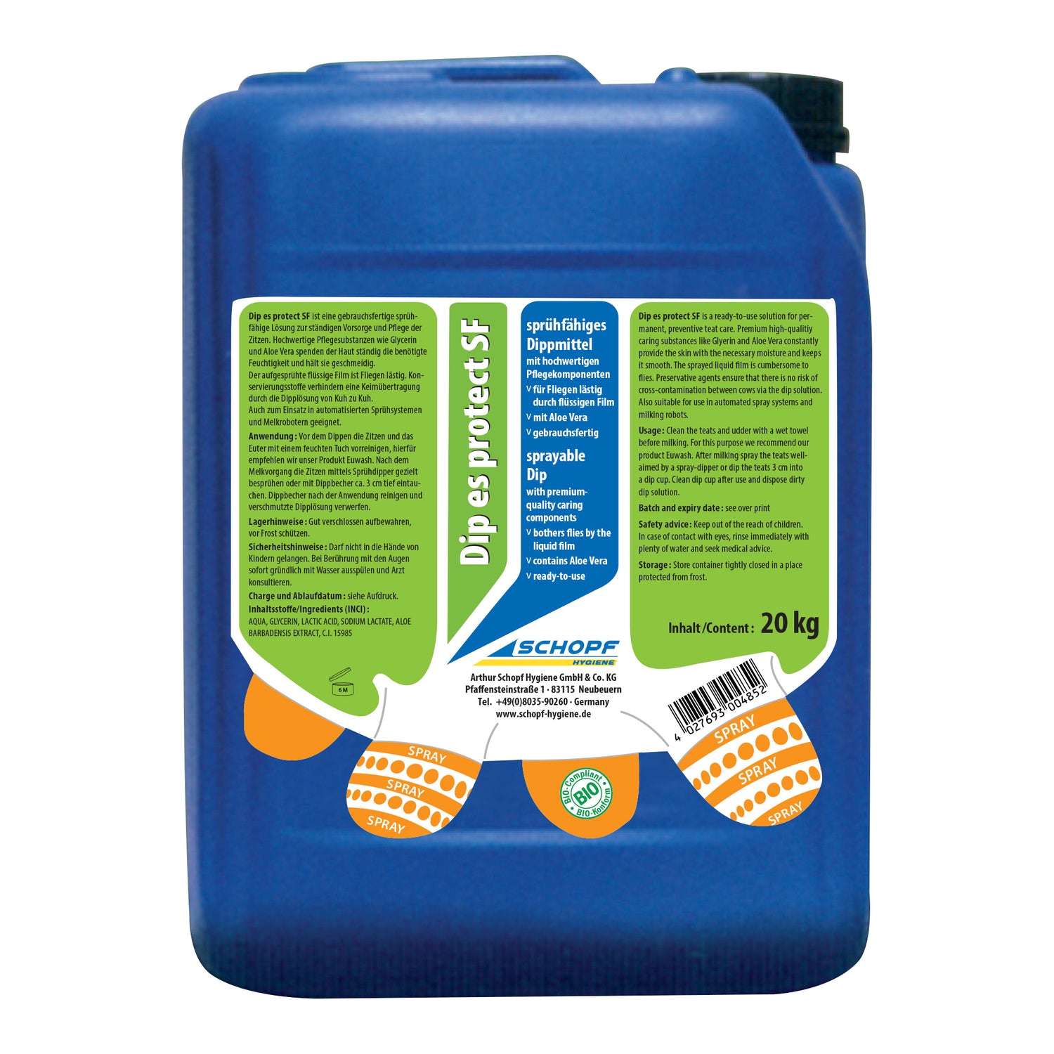 Dip es protector SF : Agent de trempage pulvérisable à l'aloe vera et barrière de protection contre les mouches