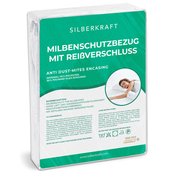 Housse anti-acariens - protection complète du matelas avec fermeture éclair - Silberkraft