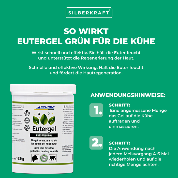 Gel mamelle vert : Baume de soin protecteur pour vaches