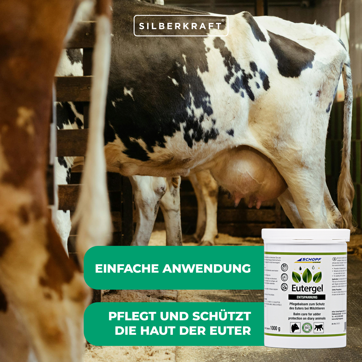 Gel mamelle vert : Baume de soin protecteur pour vaches