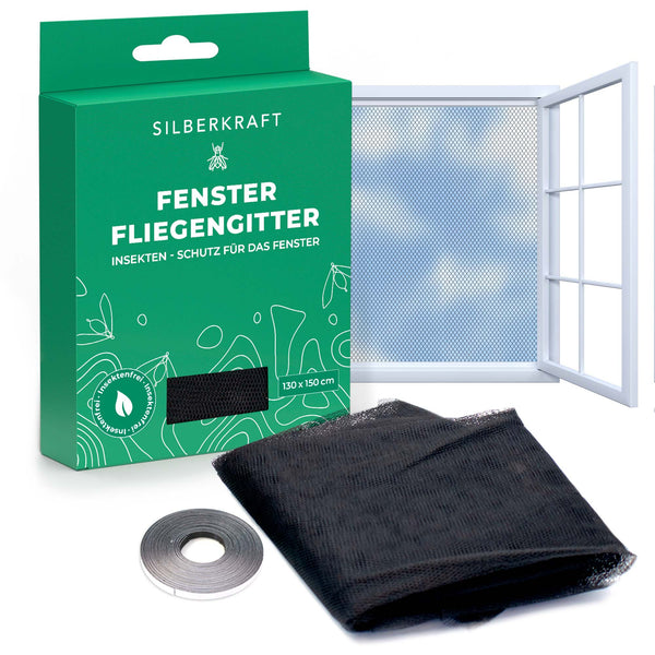 Moustiquaire pour fenêtres - 130 x 150 cm - sans perçage - Silberkraft