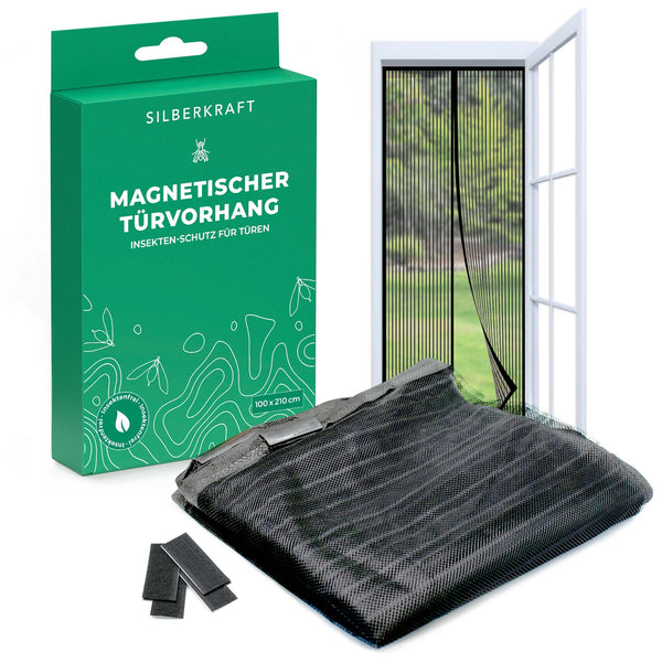 Moustiquaire pour portes - 100 x 210 cm - sans perçage - Silberkraft