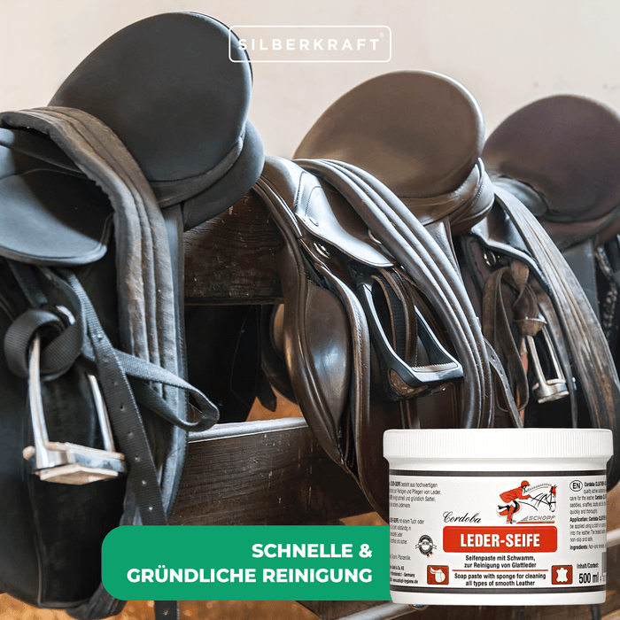 Entretien du cuir lisse : Pâte de savon très efficace pour l'équipement du cheval