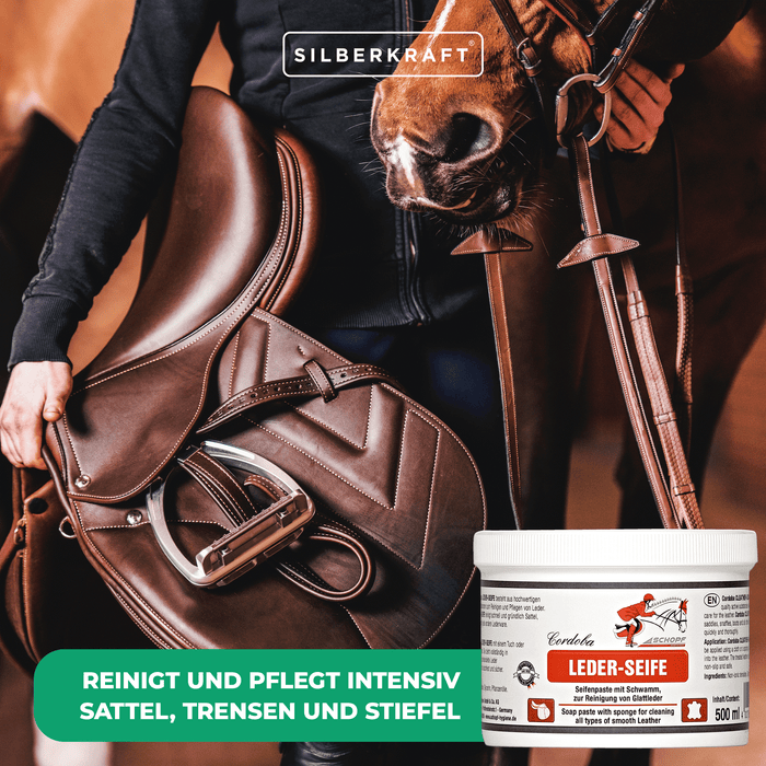 Entretien du cuir lisse : Pâte de savon très efficace pour l'équipement du cheval