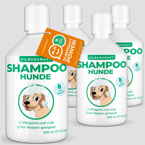 Neemöl Hundeshampoo Hunde & Welpen - Pflegeprodukt sensitiv Shampoo gegen Juckreiz und Geruch, Shampoo Hunde für gepflegtes Fell - Silberkraft