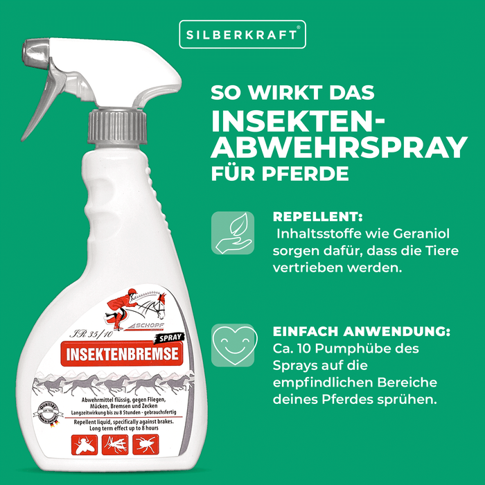 Spray anti-insectes pour chevaux : Protection efficace contre les moustiques, les taons et les tiques