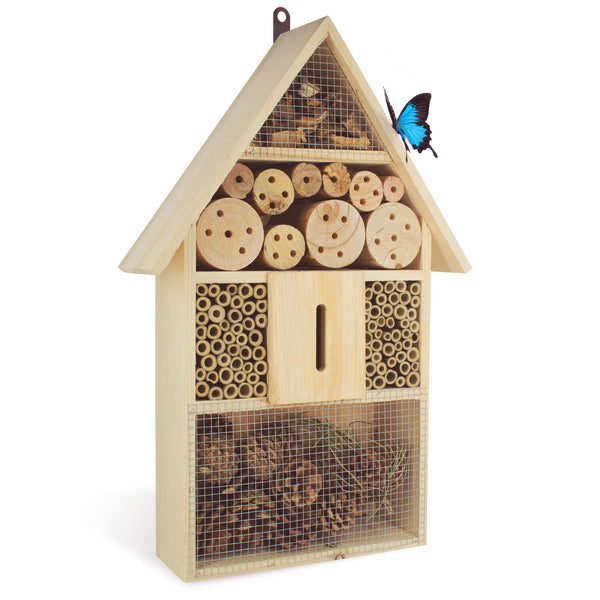 Hôtel à insectes en bois de pin - abri pour insectes - 48 x 31 x 10 cm - Silberkraft
