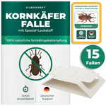 15x piège à coléoptères des céréales avec attractif spécial intégré de Silberkraft - piège adhésif sans biocide contre les coléoptères des céréales et les parasites des produits stockés