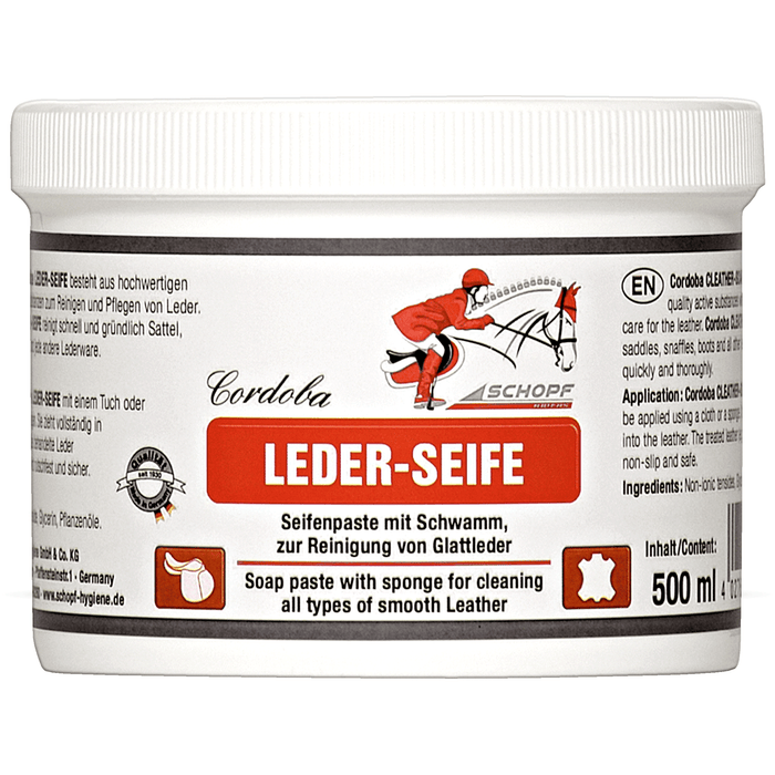 Entretien du cuir lisse : Pâte de savon très efficace pour l'équipement du cheval