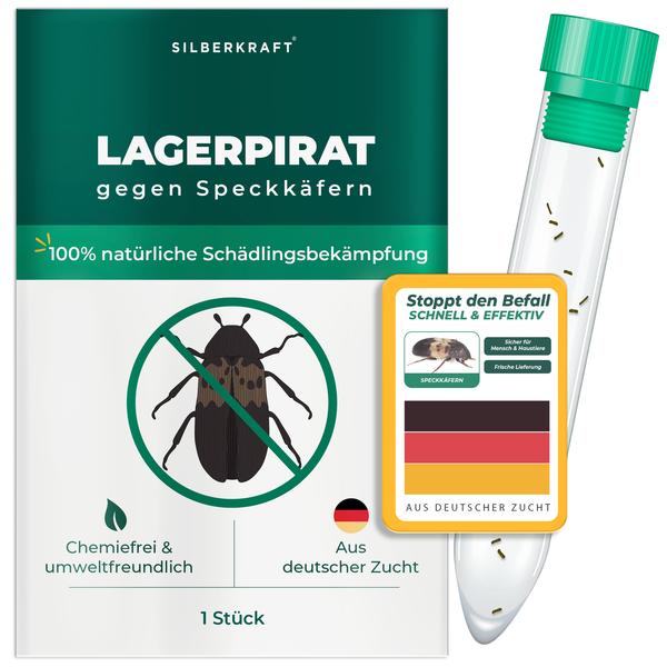 Lagerpirat pour lutter contre les lardons, les anthrènes des tapis et les ravageurs des entrepôts Lagerpiranten - Silberkraft