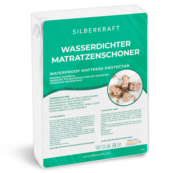 Housse de matelas anti-acariens enveloppant linge de lit - Silberkraft