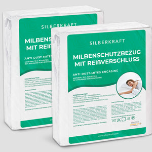 Anti-Milben-Bezug - Matratzenvollschutz mit Reissverschluss - Silberkraft
