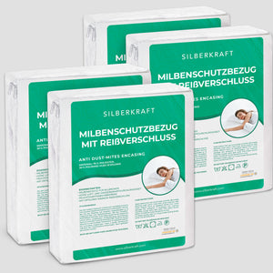 Anti-Milben-Bezug - Matratzenvollschutz mit Reissverschluss - Silberkraft