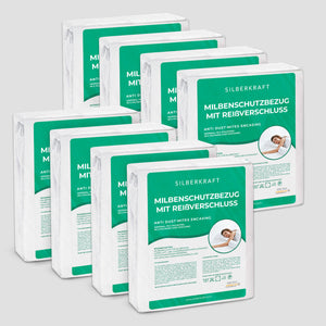 Anti-Milben-Bezug - Matratzenvollschutz mit Reissverschluss - Silberkraft