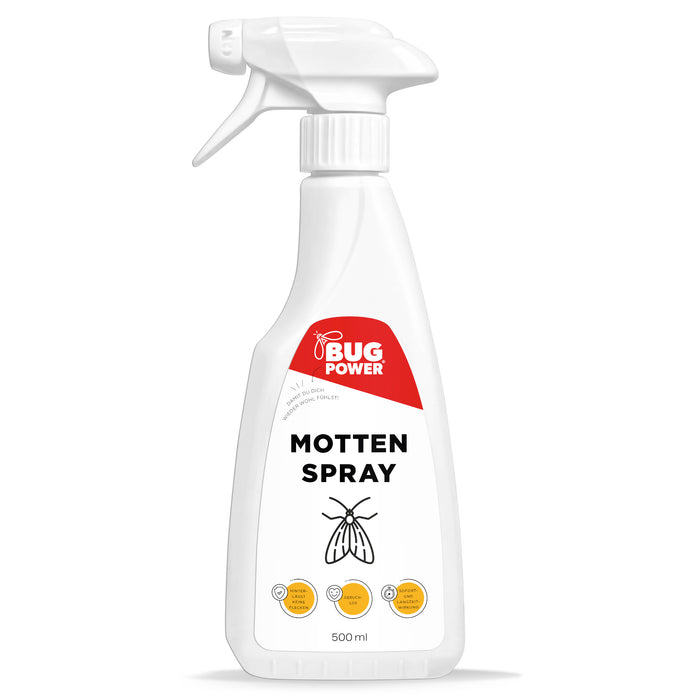 Spray anti-mites BugPower contre les mites des vêtements et des aliments - avec effet knock-down