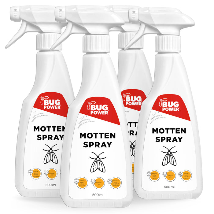 Spray anti-mites BugPower contre les mites des vêtements et des aliments - avec effet knock-down