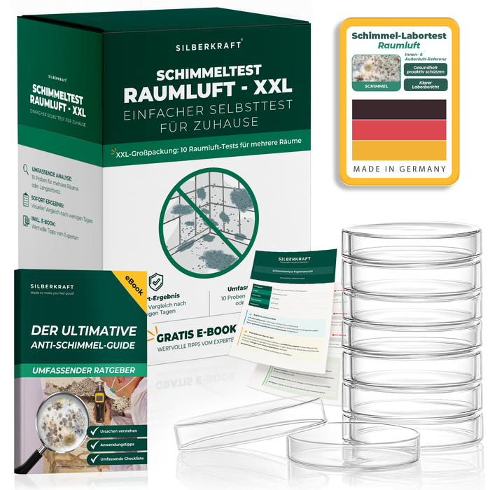 Test de moisissures pour l'air intérieur XXL – 10 autotests de moisissures pour la maison