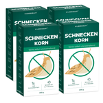 Lot de 4 granulés anti-limaces Silberkraft – protection quadruple contre les limaces pour les grands jardins. Effet à long terme jusqu'à 4 semaines par application