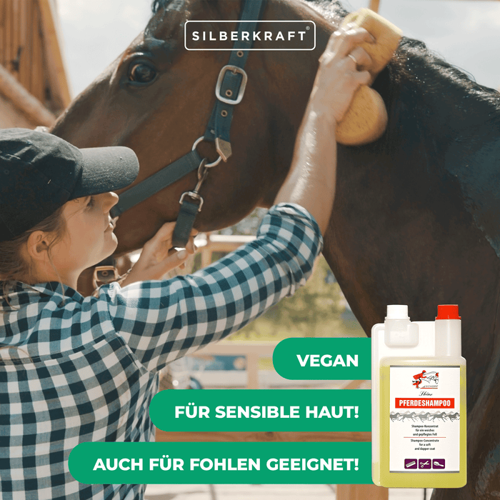 Shampoing sensible pour chevaux et poulains