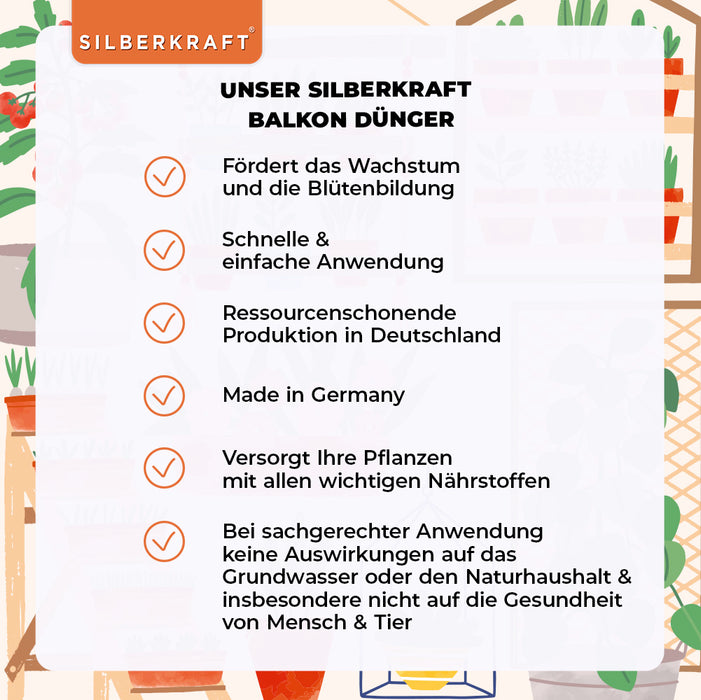 Engrais pour balcon - Engrais liquide minéral NPK avec azote - Engrais pour plantes en pot - Fertilisation des plantes de balcon - Engrais à libération lente