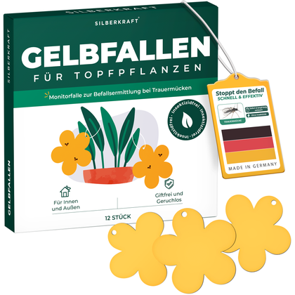 Piège jaune panneaux jaunes autocollants jaunes 12 pièces contre les mouches des fruits, les moucherons fongiques et bien plus encore.