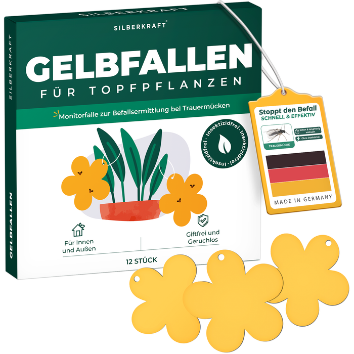 Piège jaune panneaux jaunes autocollants jaunes 12 pièces contre les mouches des fruits, les moucherons fongiques et bien plus encore.