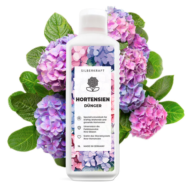 Engrais pour hortensias - Engrais liquide minéral NPK avec azote - Engrais pour hortensias - Engrais pour hortensias macrophylla - Silberkraft