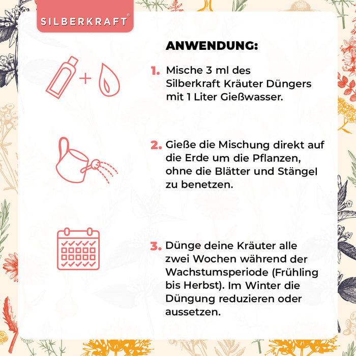 Engrais pour herbes aromatiques - Engrais liquide minéral NPK avec azote - engrais pour herbes aromatiques telles que basilic, romarin, persil, ciboulette, menthe, sauge, thym et livèche