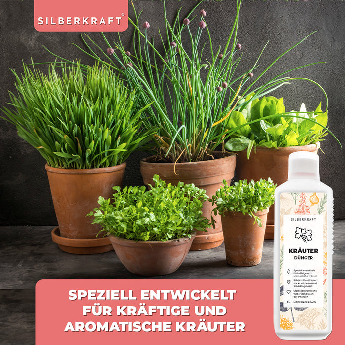 Engrais pour herbes aromatiques - Engrais liquide minéral NPK avec azote - engrais pour herbes aromatiques telles que basilic, romarin, persil, ciboulette, menthe, sauge, thym et livèche