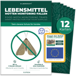 Pièges de surveillance des mites alimentaires Silberkraft 12 pièces - sans odeur, sans insecticide, efficace pour une protection de stockage jusqu'à 3 mois
