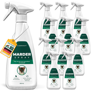 Silberkraft Marderspray 500ml im praktischen 12er-Set – Effektiver Schutz gegen Marderbefall in Fahrzeugen und Gebäuden. Langanhaltende Wirkung