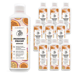 Passionsfrucht Dünger - Mineralischer NPK Flüssigdünger mit Stickstoff - Dünger für Passionsfruchtpflanzen - Maracuja Dünger - Passionsblumen Dünger - Exotischer Pflanzendünger - Silberkraft