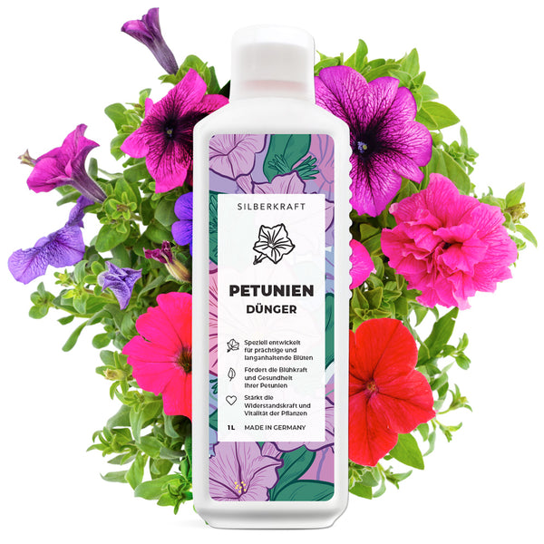 Engrais pétunia - engrais liquide minéral NPK avec azote - engrais pour pétunias - engrais cloche magique - engrais pour fleurs - Silberkraft