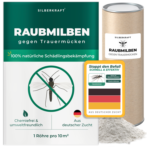 Acariens prédateurs contre les moucherons fongiques - Silberkraft